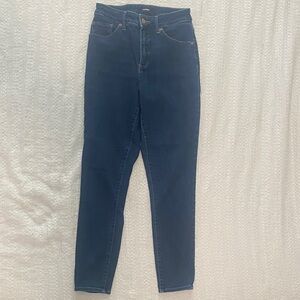 Express Dark Blue Curvy Skinny High Rise Jeans